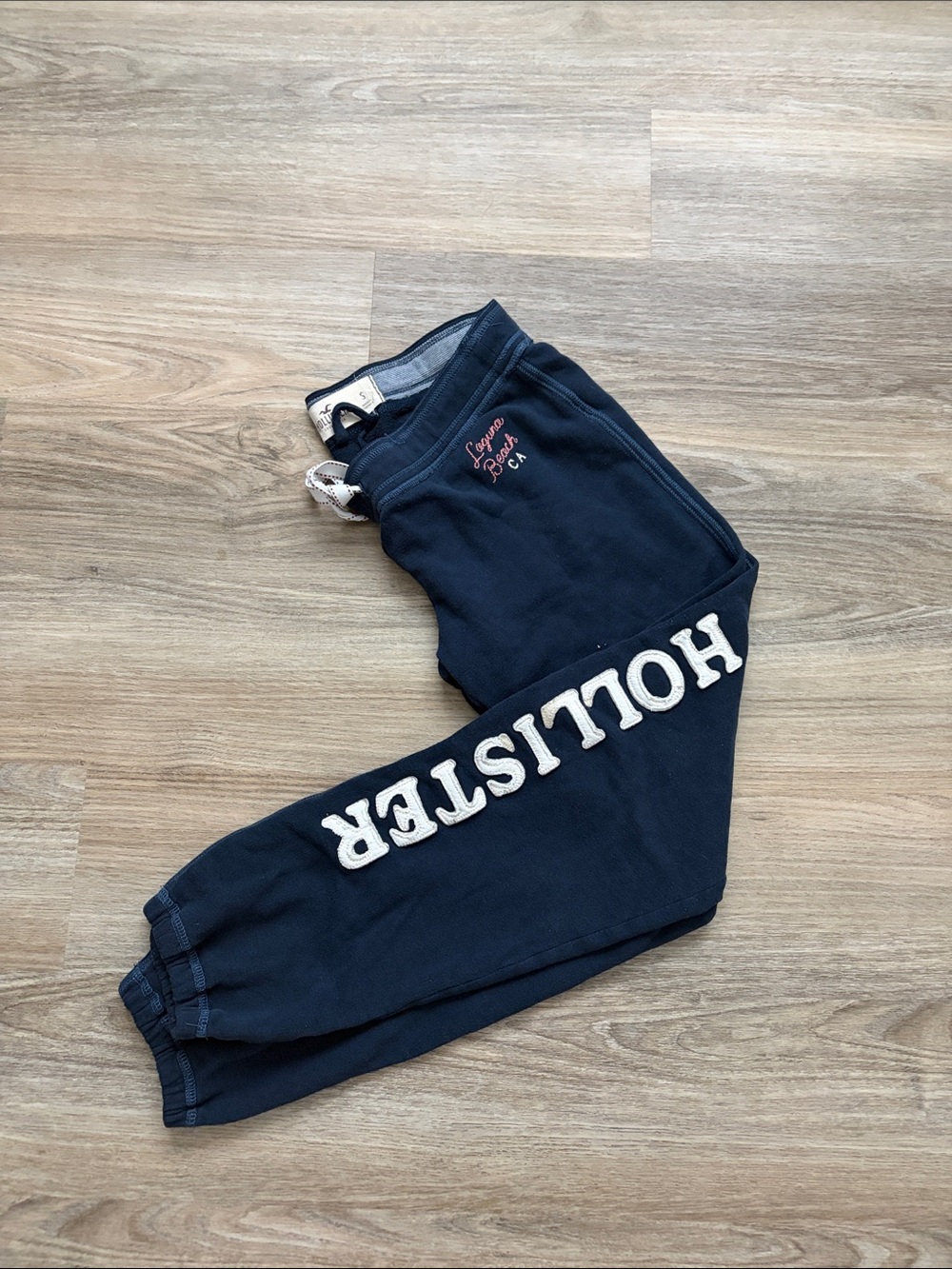 Hollister Navy Sweat Joggers with White Logo